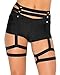 iHeartRaves Black Strappy Leg Garter Studded Belt Body Harness (Small/Medium)