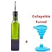 LEGERM Olive Oil dispenser Bottle for Kitchen - Oil Cruet with Pourers Spout and Funnel 8oz