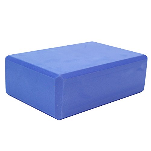 Sol Living Yoga Block - Compact Durable High Density EVA Foam Block for Balance and Stability, Exercise, Fitness, Pilates and Yoga Accessory - 3" x 6" x 9" Blue Color