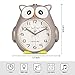 SkyNature Kids Alarm Clock,Owl Decor Clock with Night Light and Snooze,Silent Carbon Battery Operated Dual Alarm Clock for Boys, Teens, Students Bedroom - Gray