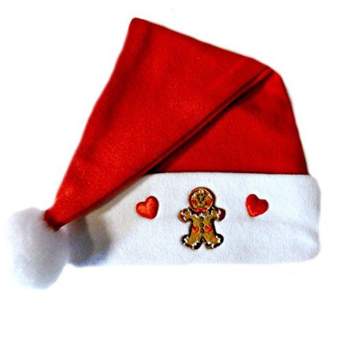 Jacqui's Baby Boys' 100% Cotton Gingerbread Santa Baby Hat