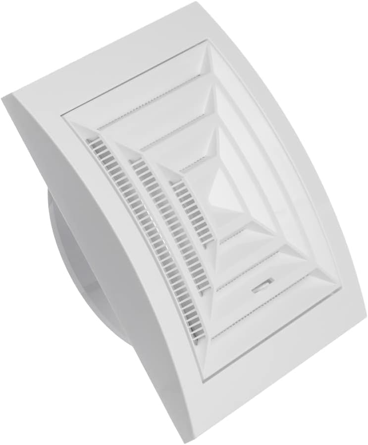 EUROPLAST 100mm Air Vent Cover - Adjustable Grille w/ Flyscreen - White ABS