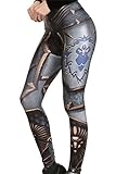 Lady High Rise Domineering Armor Digital Print Workout Leggings Free Size