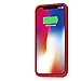 iPhone X Battery Case 5200mAh, Gixvdcu Ultra Slim Portable Charging Case for iPhone X 10 (5.8 Inch) 4 LED Indication Extended Juice Pack Protective Cover - Red