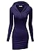 DOUBLJU Basic Buttoned Henley Neck Bodycon Hoodie Dress Stretched Mini Skirts Casual Trendy Dresses for Womens with Plus Size