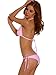 Bandeau Swimwear Hot Halter Push Up Swimsuit Bikini Lingerie Light Pink, M Size(US 8-10)