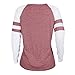 KESEE Clearance Womens Clothing☀ Fashion Ladies Long Sleeve Splice Color Blouse Patchwork Tops (S, Pink 5)