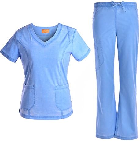 Stretch Medical Uniform Scrub Set Jeanish Nursing Women Scrubs JS1604 (CBL, S)