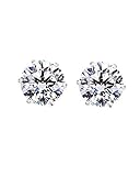 Round Cut Clear CZ Stainless Steel Men Magnetic Stud Earrings No Piercing 7mm