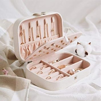 Caja Joyero pequeña Multi-función Pendientes Joyas Caja de ...