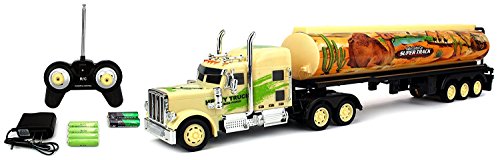 Velocity Toys Camel Jungle Express 12 Wheel Semi Trailer Battery Operated Remote Control RC Truck Rechargeable 1:36 Scale Ready To Run RTR (Styles May Vary)