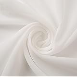 58" Solid Color Chiffon Fabric Rustic Sheer Bridal Wedding Party Decorations Backdrop, Ivory, 10 Yards