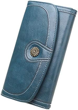 EJHSN New leather wallet long wax mobile phone bag spot women's money clip card package