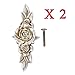 Dimart 2pcs Rose Flower Cabinet Drawer Furniture Door knob Handle Pull Hardware Antique Silver