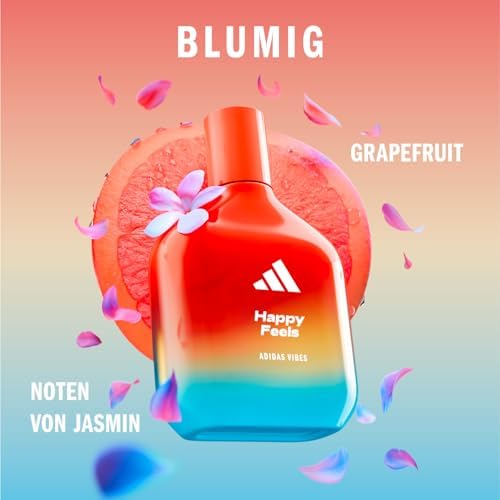 Vibes Happy Feels Eau de Parfum, fröhlicher, stimmungsaufhellender Unisex-Duft mit blumig-frischen Noten und natürlichen ätherischen Ölen, 100ml