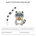 moopok Baby Teething Toys, Teething Pain Relief, Silicone Teether with Pacifier Clip Natural BPA Free Raccoon for Freezer - Best Newborn Shower Gifts for Trendy Boy or Girl (Black)