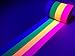UV Blacklight Neon Glow Tape: Black Light Reactive Tape for Neon Party Supplies, the Stage, and Hula Hoop Decorations - Bright Fluorescent Spike Tape - 4 Pack of Pink, Green, Orange and Purple Tape