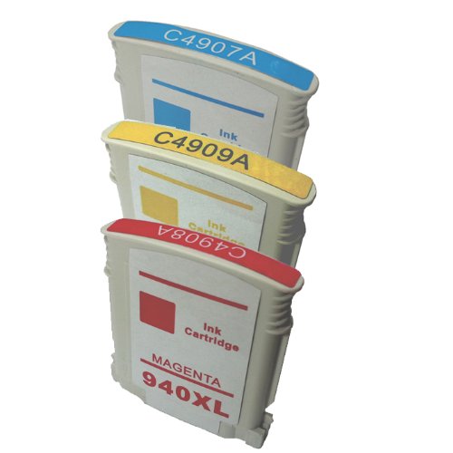 HI-VISION HI-YIELDS Â® Remanufactured Ink Cartridge Replacement for Hewlett-Packard (HP) 940XL (1 Cyan, 1 Yellow, 1 Magenta, 3-Pack)
