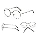 Retro Round Computer Reading Glasses Metal Circle Frame Gaming Eyeglasses Anti Blue Light Lens for Digital Screens UV400 Protection (Gunmetal/Clear)