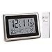 OCEST Digital Wall Clock,Desk Alarm Clock Large LCD Display Battery Operated with Wireless Sensor Indoor/Outdoor Temperature Date Calendar Snooze Table Standing (Silver)