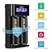 LCD Display Universal Battery Charger, INLIFE Speedy Smart Battery Charger for Rechargeable Batteries Ni-MH Ni-Cd A AA AAA AAAA C SC, Li-ion 18650 26650 26500 20700 22650 18490 17670 17500 17355 (I2)