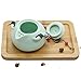 June Fox 8 Pcs Portable Travel Tea Set Vintage Chinese/Japanese Style Porcelain Handmade Kung Fu Tea Set with a Travel Bag (4 Cups)