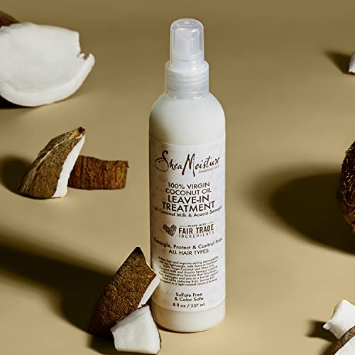 SHEA MOISTURE 100 PERCENT VIRGIN COCONUT OIL LEAVE-IN TREATMENT, 8 OUNCE