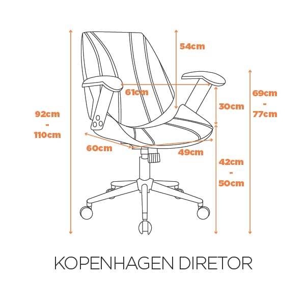 Cadeira Kopenhagen Diretor. Caramelo