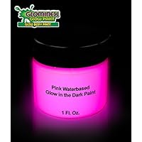 Glominex AD391, 1 oz Jar Pink Glow Body Paint, Glow in The Dark Body Paint, Glow in The Dark Paints, Glow in The Dark Party Accessories