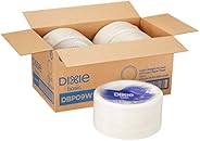 Dixie Basic 9” Light-Weight Paper Plates by GP PRO (Georgia-Pacific), White, DBP09W, 500 Count (125 Plates Per