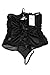 Aoymay Womens Teddy Lace-up Ribbon Halter Lingerie One Piece Open Crotch Plus Size Bodysuit ,Black,Small