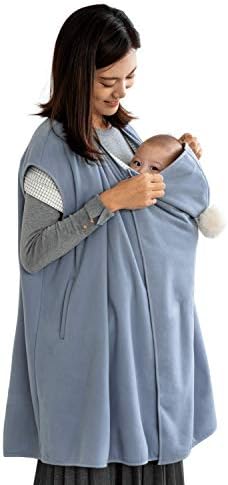 コニー防寒ケープ Konny 着るタイプ 抱っこ紐防寒ケープ 抱っこ紐ケープ 抱っこ紐カバー 抱っこひもケープ 抱っこひもカバー ベビーケープ 足まで暖かく 秋冬 お出かけ必須品 ベビーカーフットマフ 簡単装着 ポケット付き フード付き 他の抱っこ紐と併用可 スカイブルー Large