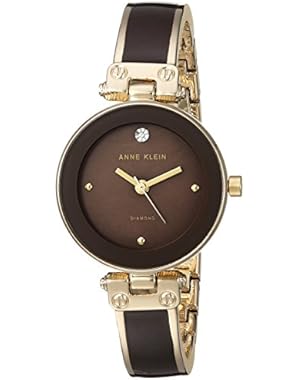 Women's Quartz Metal and Alloy Dress Watch, Color:Brown (Model: AK/1980BNGB)