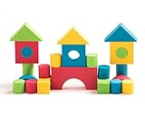 Teeny Toyz, Soft Foam Building Blocks ~100 Pieces ~Non Toxic, Creative, Educational, Water-Proof, with Zippered Carry Bag (Bold)