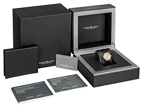 Maurice-Lacroix-Les-Classiques-Automatique-Date-Damen-Armbanduhr-Analog-Automatik-mit-schwarzem-Lederband-LC6003-PG101-130-Gehuse-Rotgold-18-Karat-750