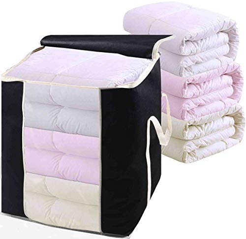 MISSLO Jumbo Comforters Storage Bag 120L for Blankets Clothes Sweaters Beddings Organizer with Reinf - //medicalbooks.filipinodoctors.org