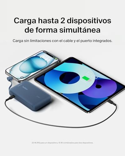 BoostCharge 10000 mAh Bateria Externa com Cabo USB-C - Azul
