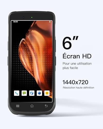 Inateck Android 12 Barcode Scanner, Mobile PDA 6" Touch Screen Scanner Zebra SE4710 1D/2D/QR, with Handle, Bluetooth, IP66 6500mAh, Wi-Fi 6 & 4G, for Commerce, Warehouse, Logistics, AS501S