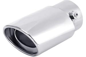 Dsycar Universal Stainless Steel 1.5" - 2.25" Inlet Exhaust Tips, Fit Pipes Diameter 1.5-2.25 inch, Adjustable Car Decoration Chrome-Plated Finish Exhaust Tailpipe Tip, 3.3" Outlet, 5.4" Long