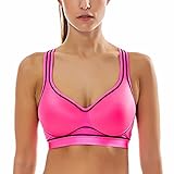 SYROKAN Women's Med Impact Wirefree Padded Contour Cross Back Workout Sports Bra
