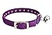 KOOLTAIL Purple Velvet Cat Collar with Bell and Safety Elastic Belt Rhinestones Crystal Jeweled 8-11 Inches