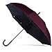 ANYWEATHER Inverted Dual Canopy Umbrella for Wind, Rain, and UV Rays, Compact Umbrella for up to 50 MPH Winds, Umbrella Colors in Bordeaux Red, Large