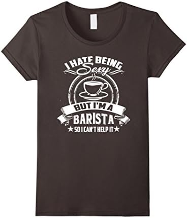 Womens Barista Shirt - Sexy Barista Tee Shirt Large Asphalt