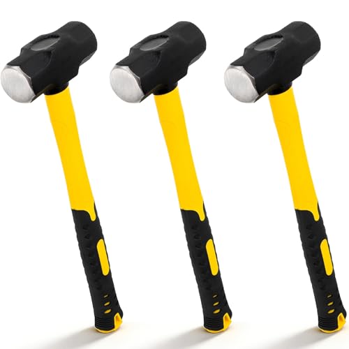 ZOOFOX 3 Pack 2lb Sledge Hammer, Dual-Face Drilling Hammers with Forged Steel