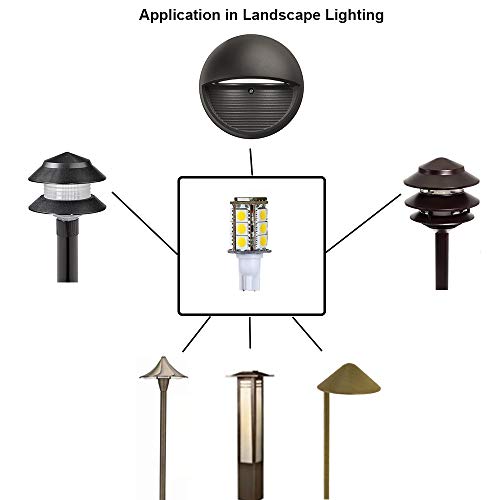 Makergroup T5 T10 Wedge Base LED Light Bulb High Brightness 12VAC/DC 3Watt 2700K-3000K for Outdoor Landscape Lighting Deck Stair Step Path Lights and Automotive RV Lights (3W 6-Pack, Warm White)