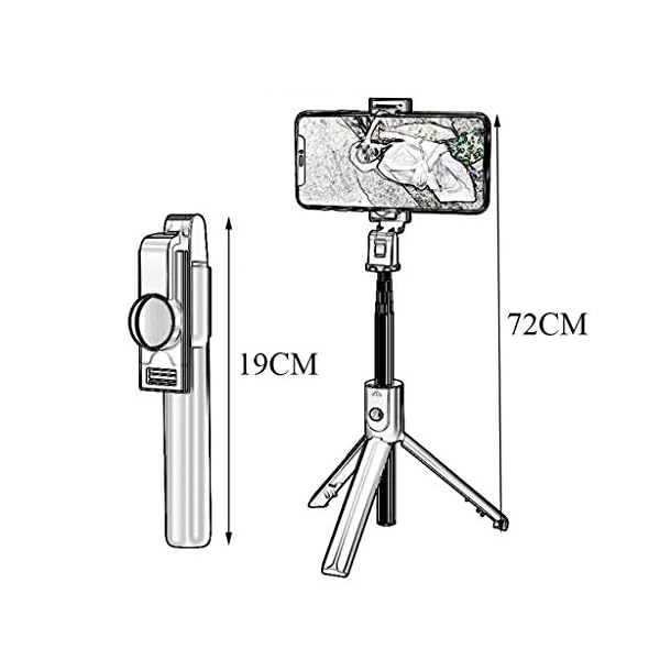 Selfie Stick Bluetooth Aluminium All-in-one Ausziehbares Selfie Stick Stativ Mit Kabelloser Fernbedienung Geeignet Für… – Bild 3