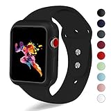 KEASDN Compatible with Apple Watch Band with Case 38mm 42mm, Silicone Sport iWatch Strap Band with Shock-Proof Case Compatible with Apple Watch Series 3/2/1