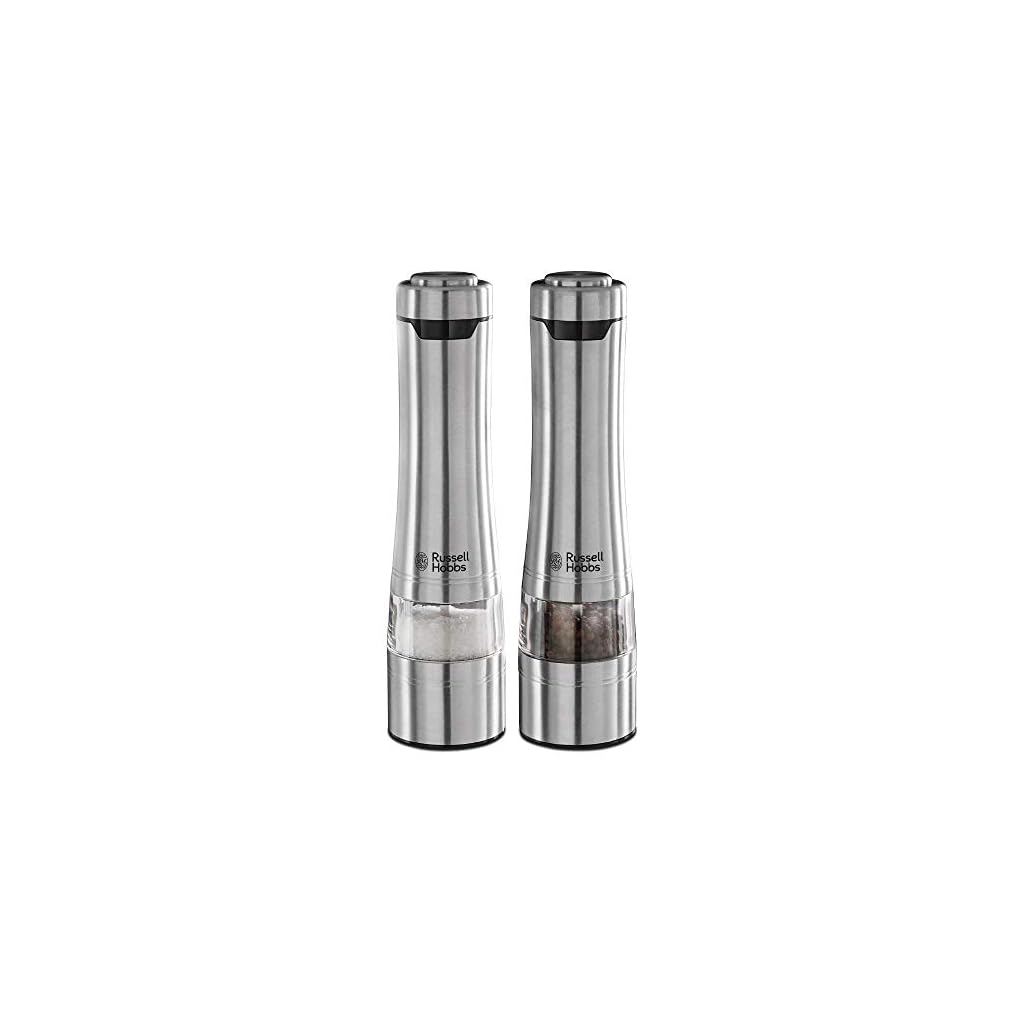Russell Hobbs Electric Salt and Pepper Mill Set, Adjustable Mill