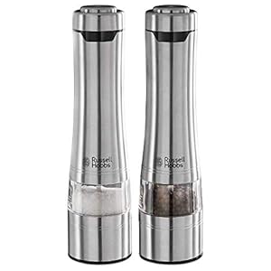 Russell Hobbs Peper- en Zoutmolen Classics (Set van 2, Electrische, Keramische Maalmolens, Zoutmolen, Pepermolen…