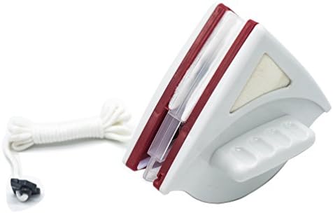 Double Side Window Glass Cleaner Wiper Magnetic Cleaning Tools for High-rise Windows Thickness 0.5-0.9 Inches (Red)